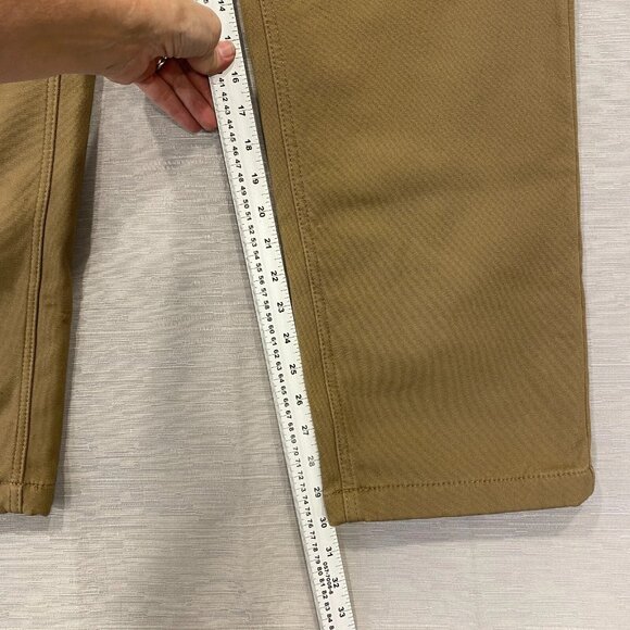 CAT Caterpillar Work Pants Mens 34 x 30 Brown Canvas Fleece Lined Insulated - Picture 8 of 12